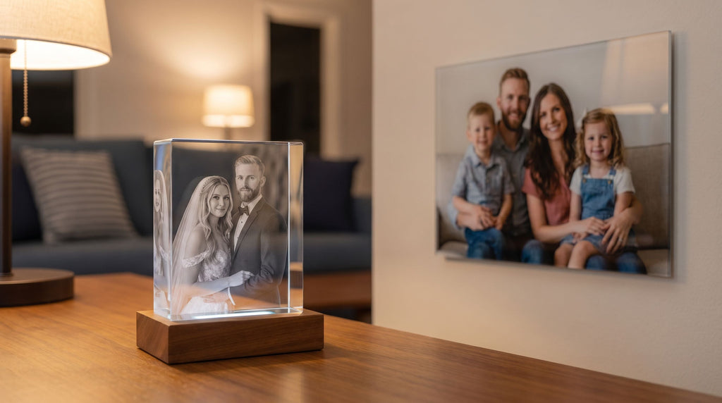 3D Crystal Photo Block vs Printed Glass Photo: Engraved Keepsake or Printed Glass Art?