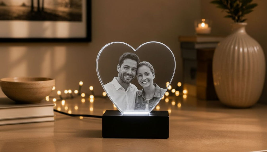 Valentine's 3D Crystal Photo Gift: A Heart in Glass