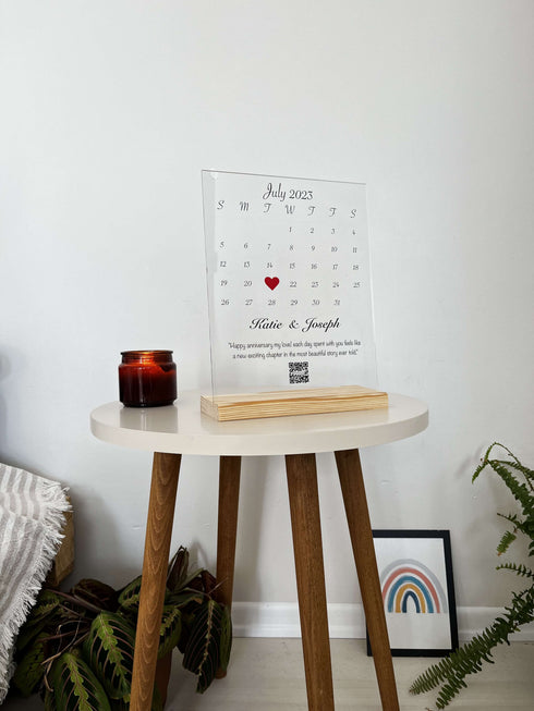 Calendar Anniversary Acrylic Plaque