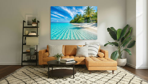 Sea Glass Wall Art Ocean Glass Wall Art Tempered Large Glass Wall Art Housewarming Gift Sea Glass Art Printing Seascape Wall Art